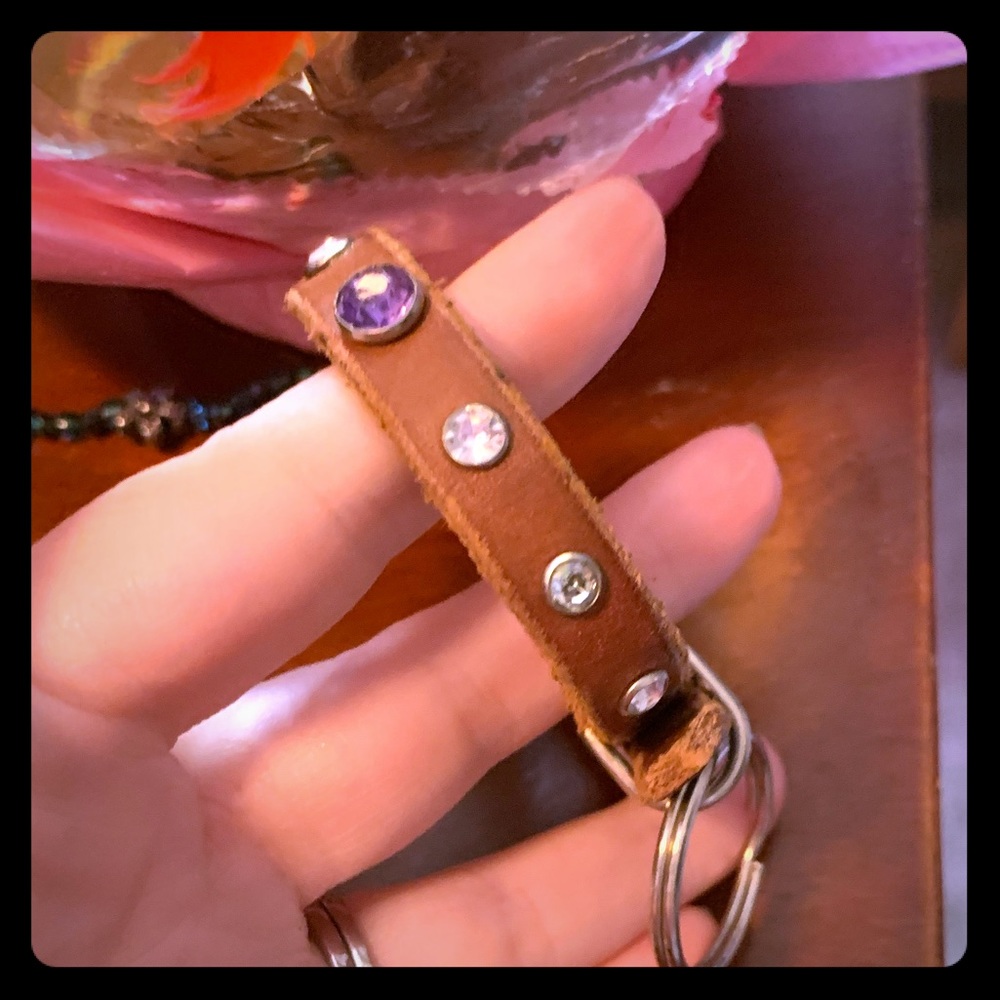 Leather collar style bracelet